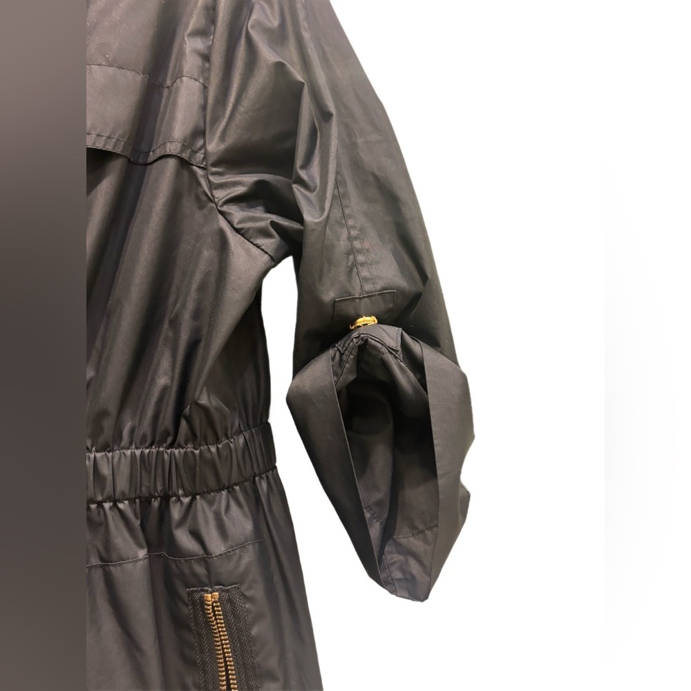 Ali Ro Black Lightweight Utility Jacket/ Rain Coat Size 6, detachable hood 🖤 - Picture 5 of 7